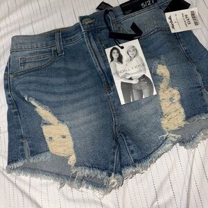Kendall & Kylie Light Blue Ripped Jean Shorts